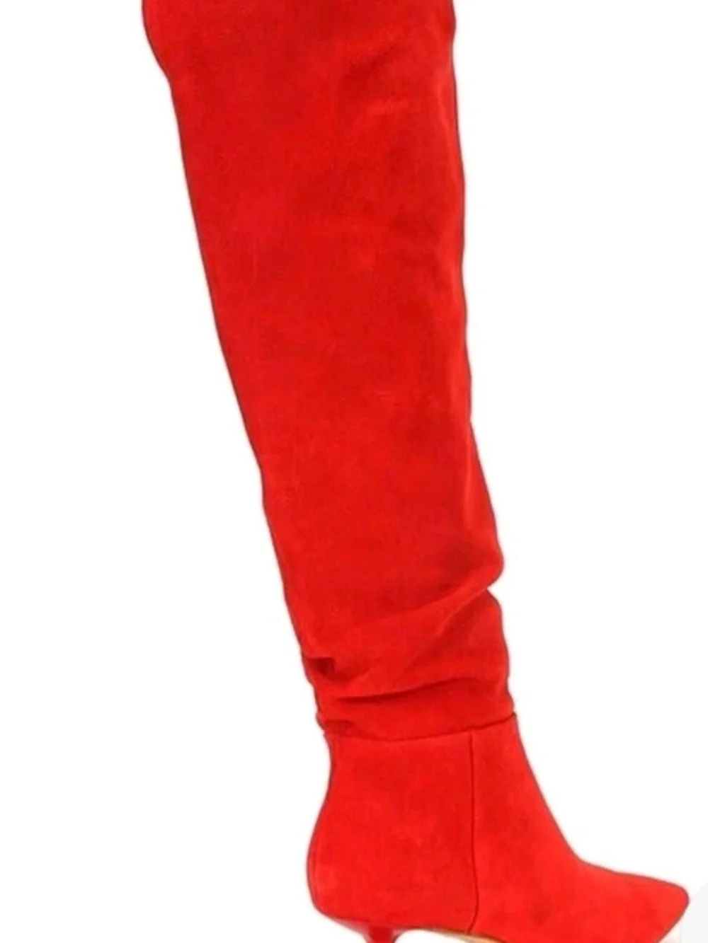 Gianni Bini Red Over-the-Knee Pointed Toe Leather Upper Boots